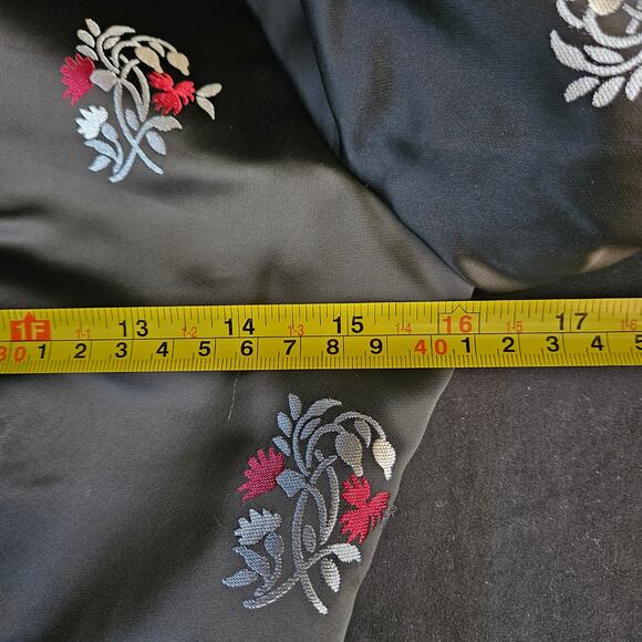 Joie Minia Black Satin Brocade Ruffle Mini Dress Size 2 Dark Floral Whimsigoth - Picture 9 of 11